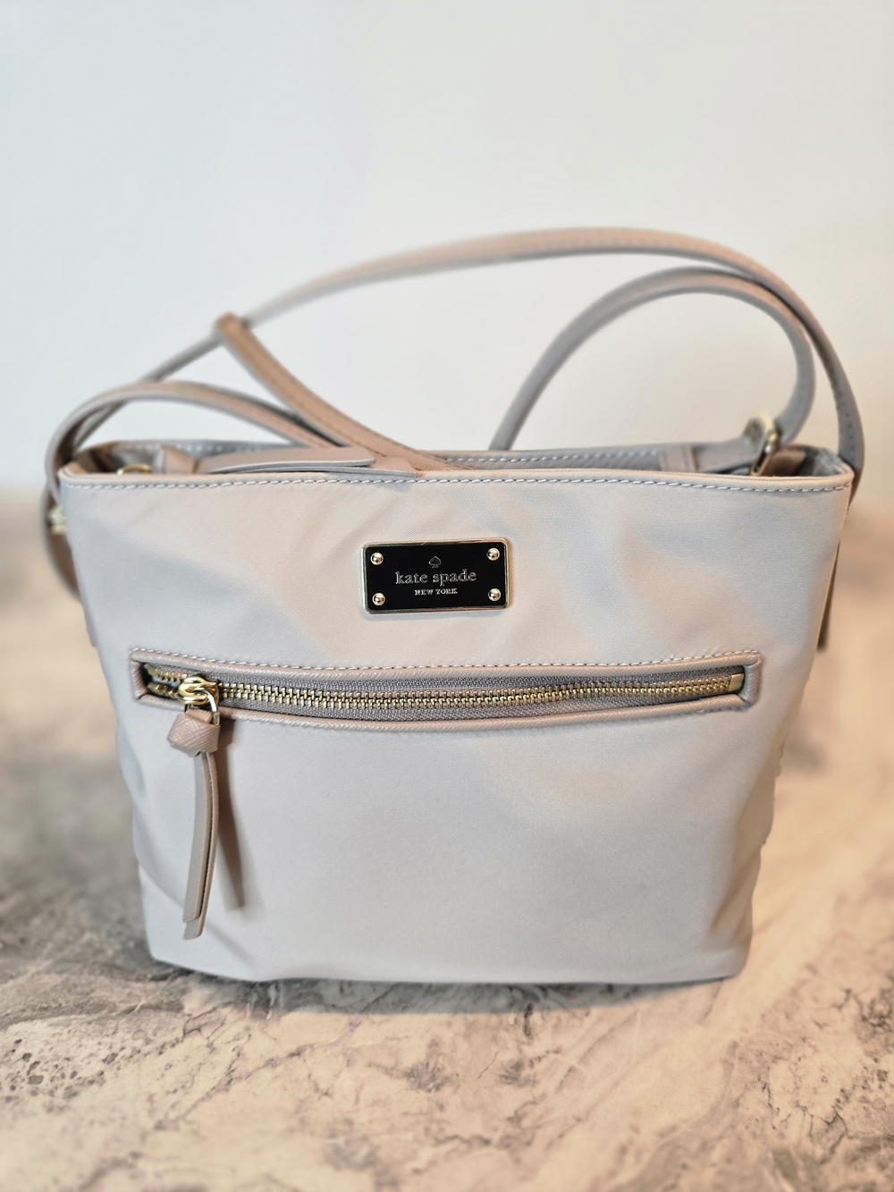 Kate Spade New York Nylon Crossbody Bag - Light Gray